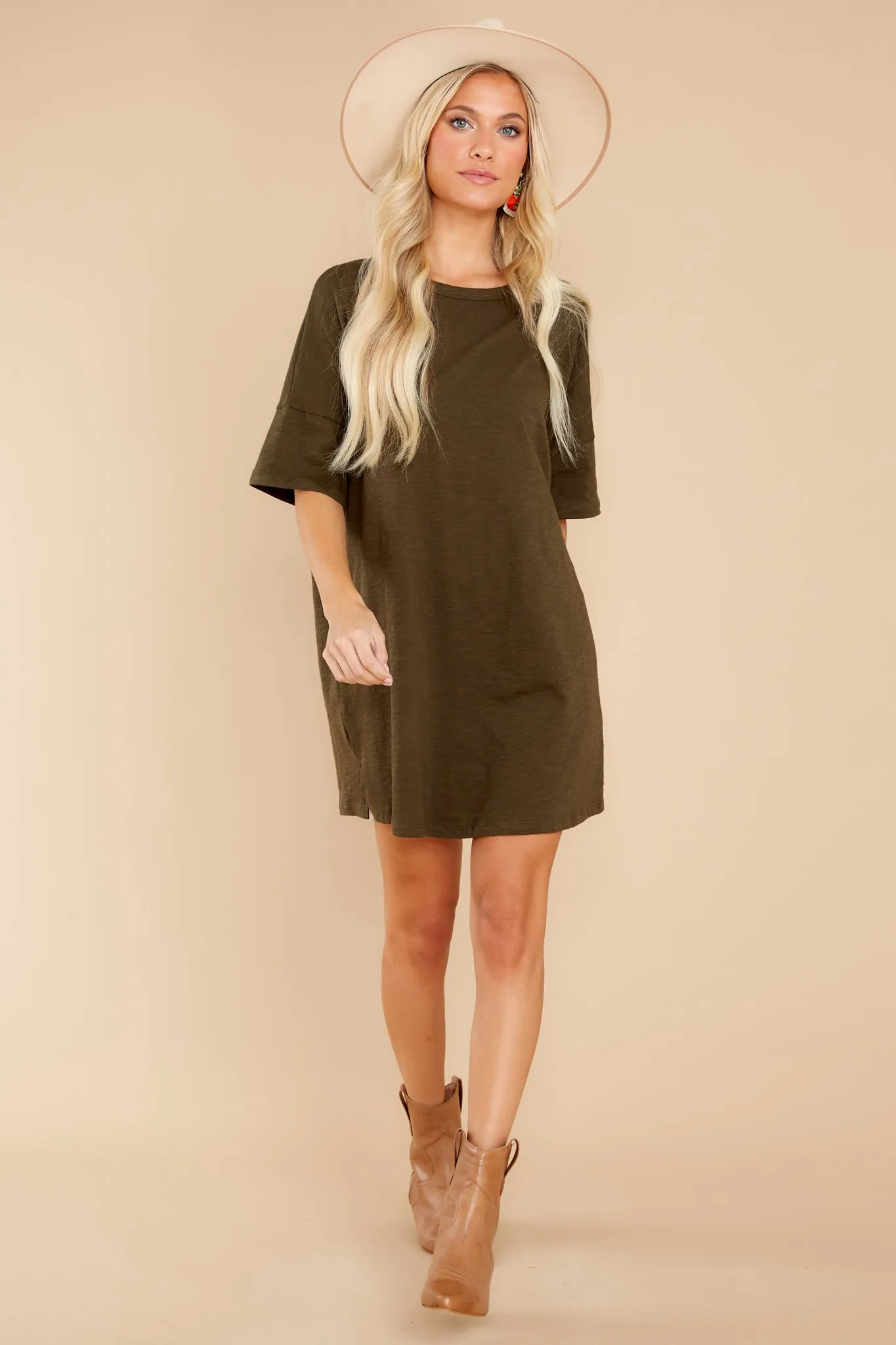 Must Be Fate Dark Olive Dress