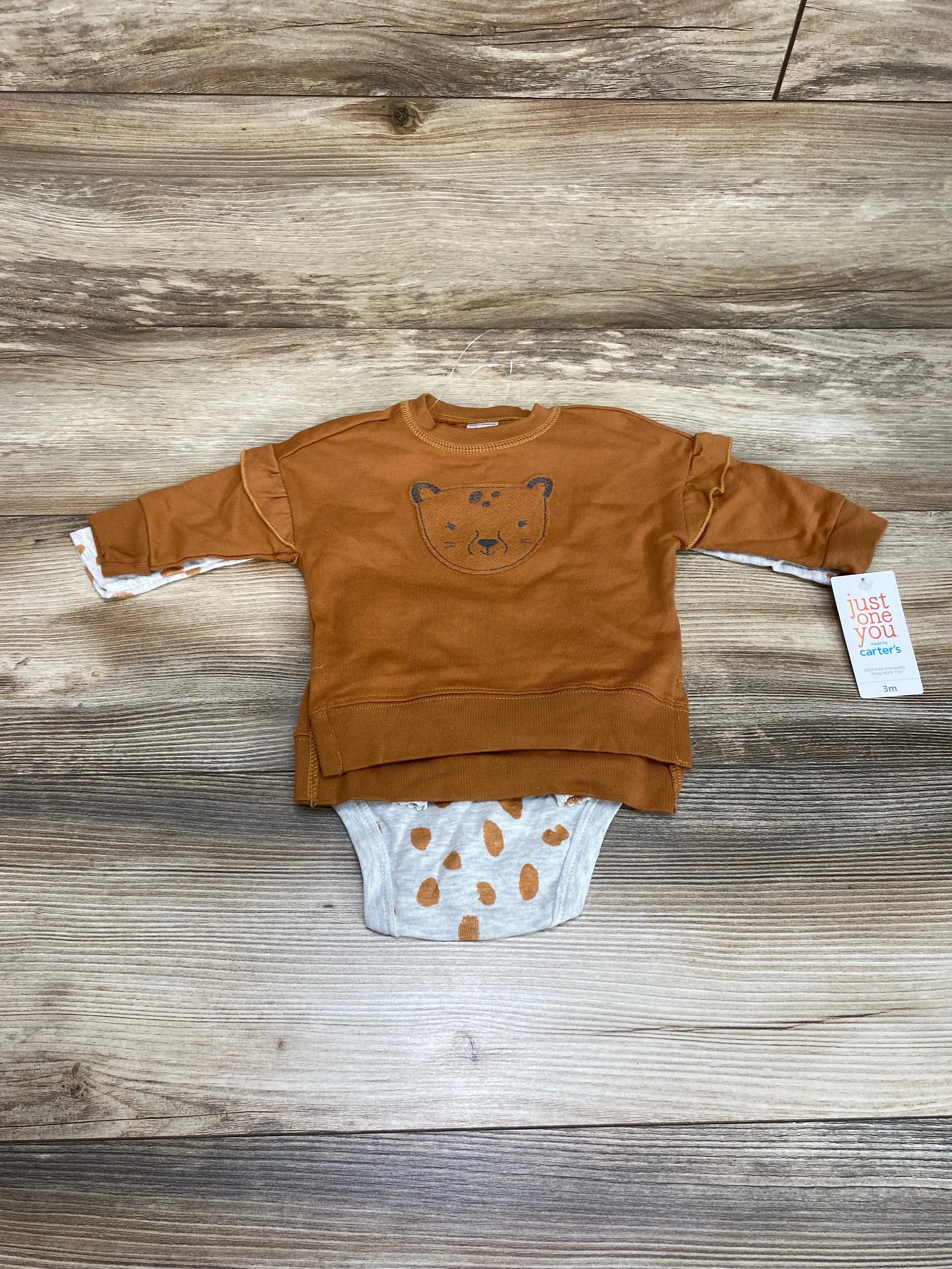 NEW Just One You 3pc Brown Sweatshirt Set sz 3m