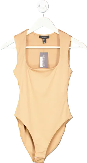 New Look Beige Slinky Square Bodysuit UK 6