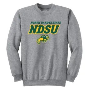 North Dakota State University Bison Adult Crewneck Sweatshirt Arch Text