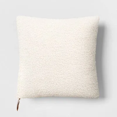 Open Box - Oversized Teddy Boucle Toss Square Throw Pillow Cream - Threshold