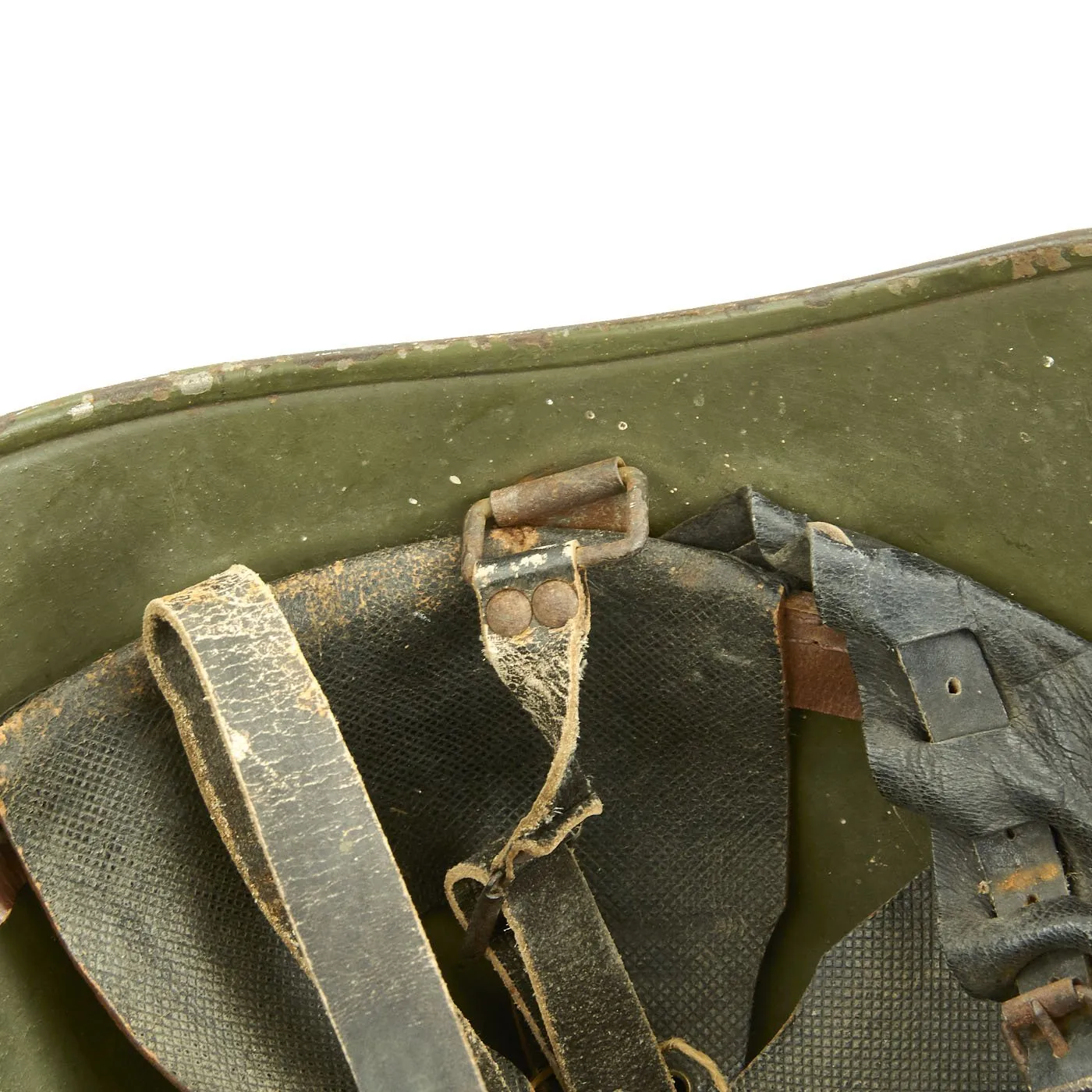 Original Dutch WWII Model 1934 Helmet with Helmet Plate & Original Paint