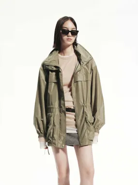 Oversize Drawstring Hood Coat