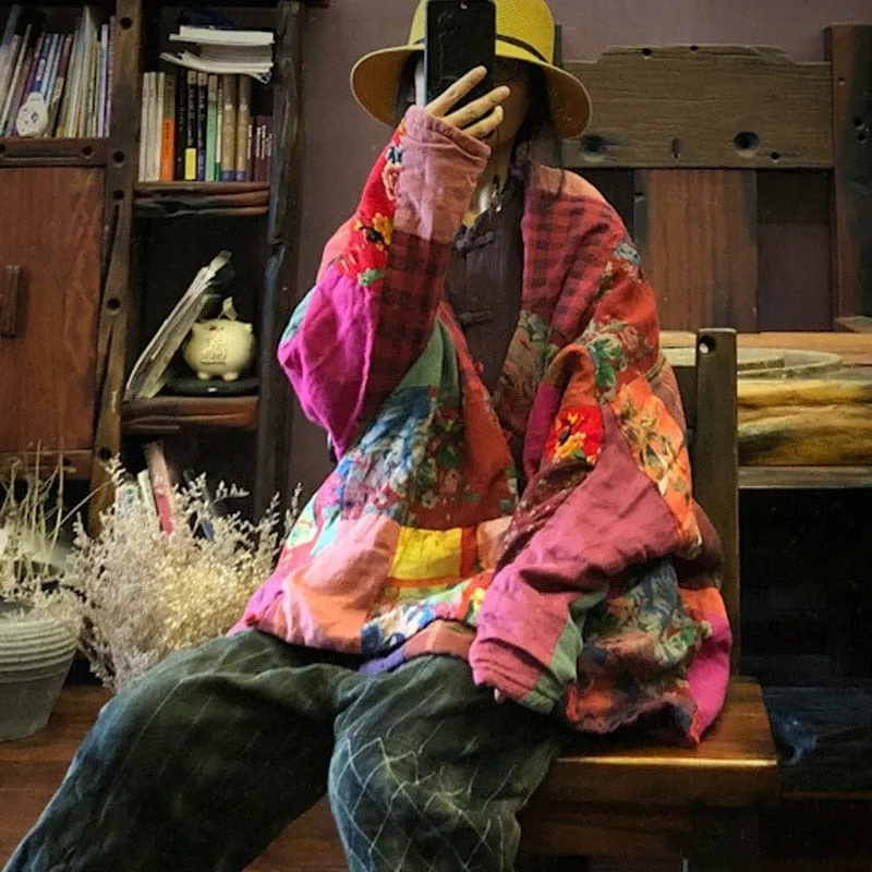 Oversized Random Patchwork Jacket