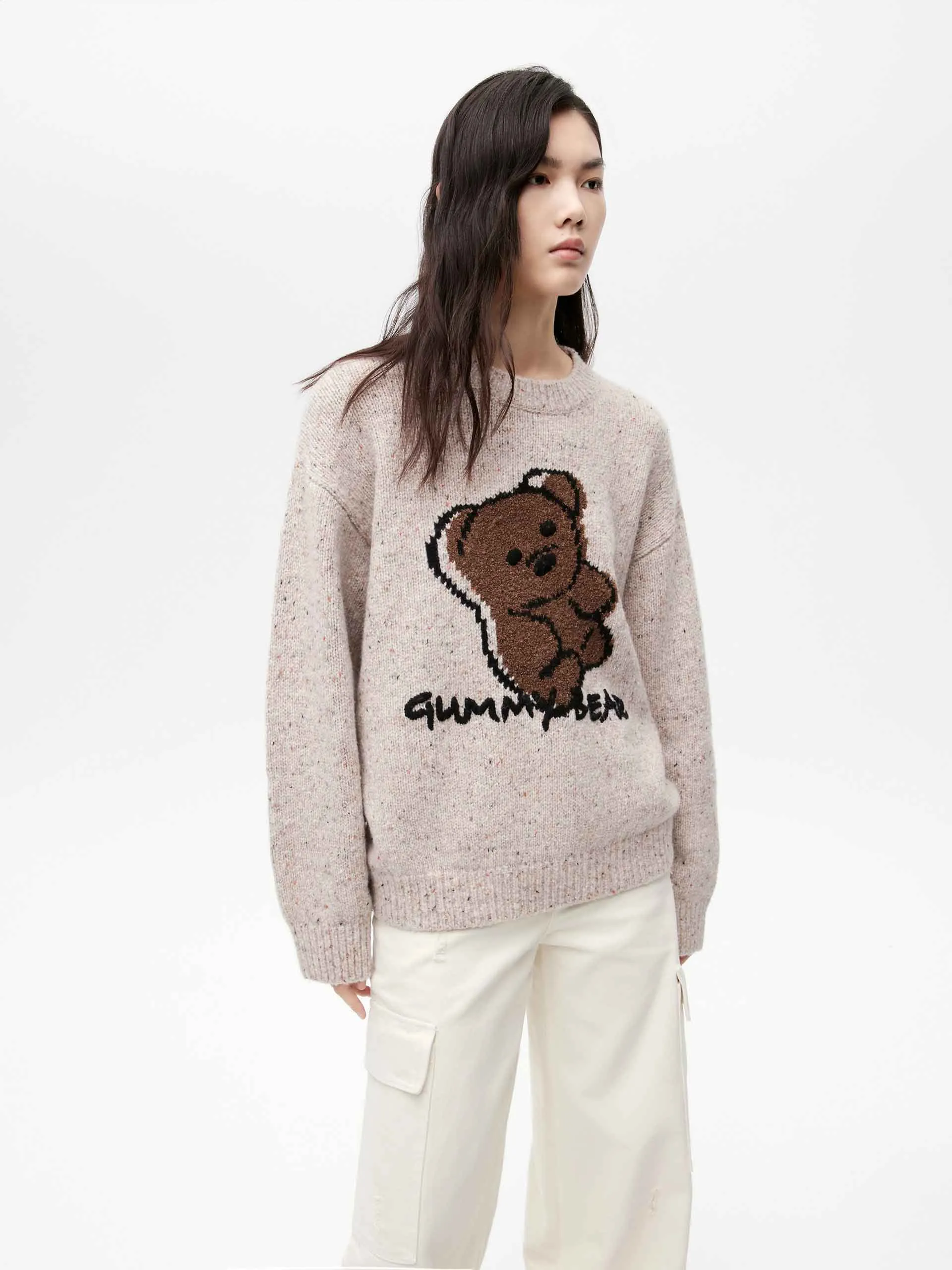 Oversized Wool-blend Cartoon Pullover