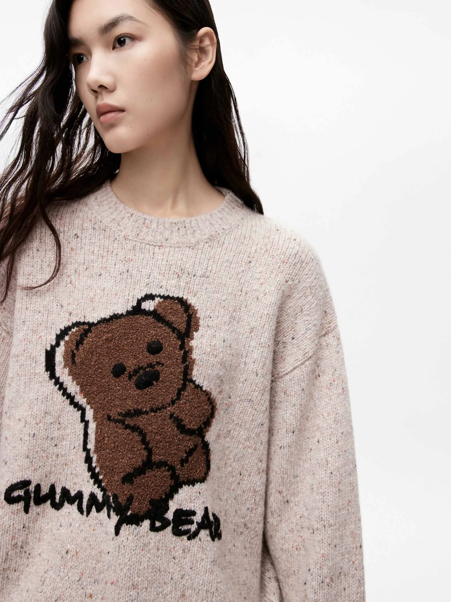 Oversized Wool-blend Cartoon Pullover