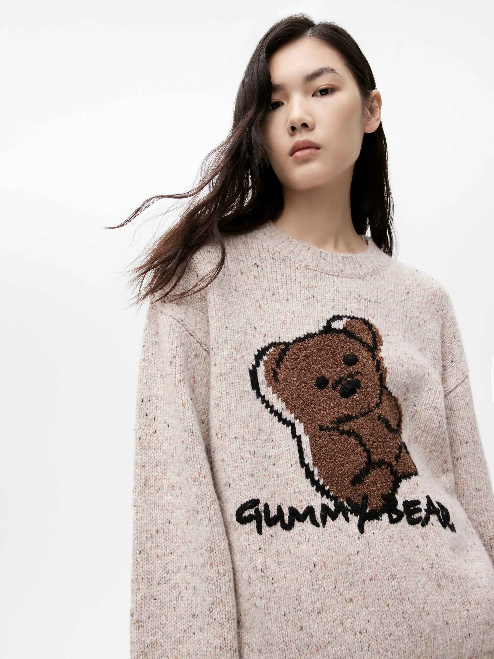 Oversized Wool-blend Cartoon Pullover