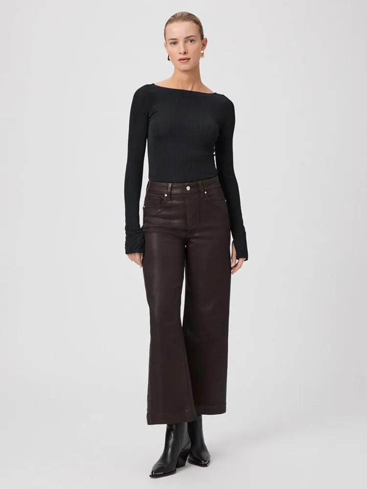 Paige Anessa Chicory Coffee Luxe Coated Jeans