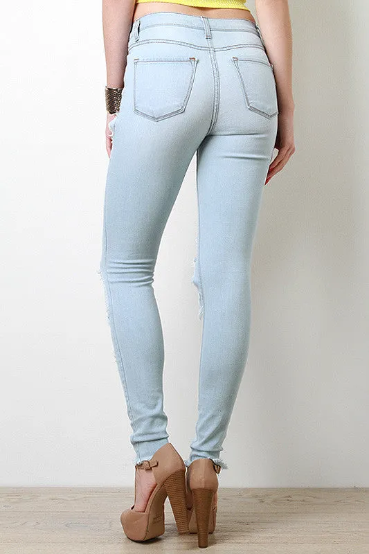 Pale Worn Skinny Jeans