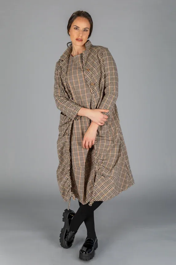 Paolo Tricot Sale, WT220841 Long Open Ruched Coat 50% Off Regular Price