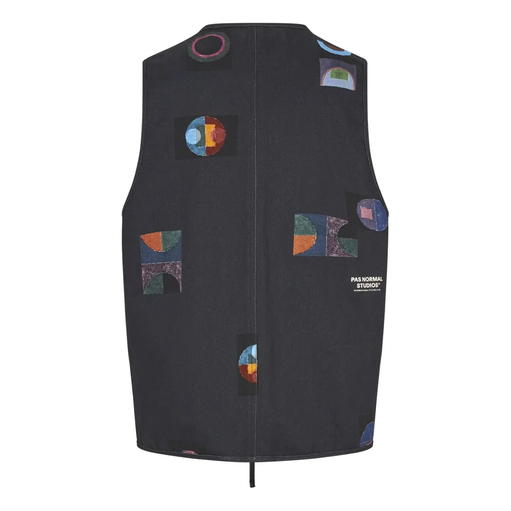 PAS NORMAL STUDIOS TKO Off Race Cotton Twill Vest SS24 - Charcoal