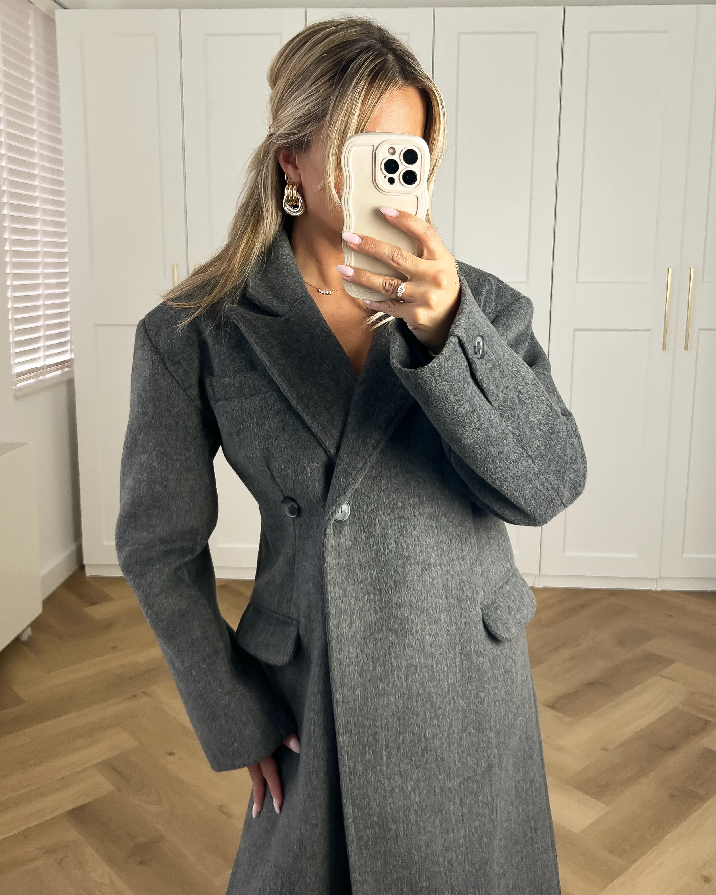 PHOEBE - Oversized Coat in Anthracite