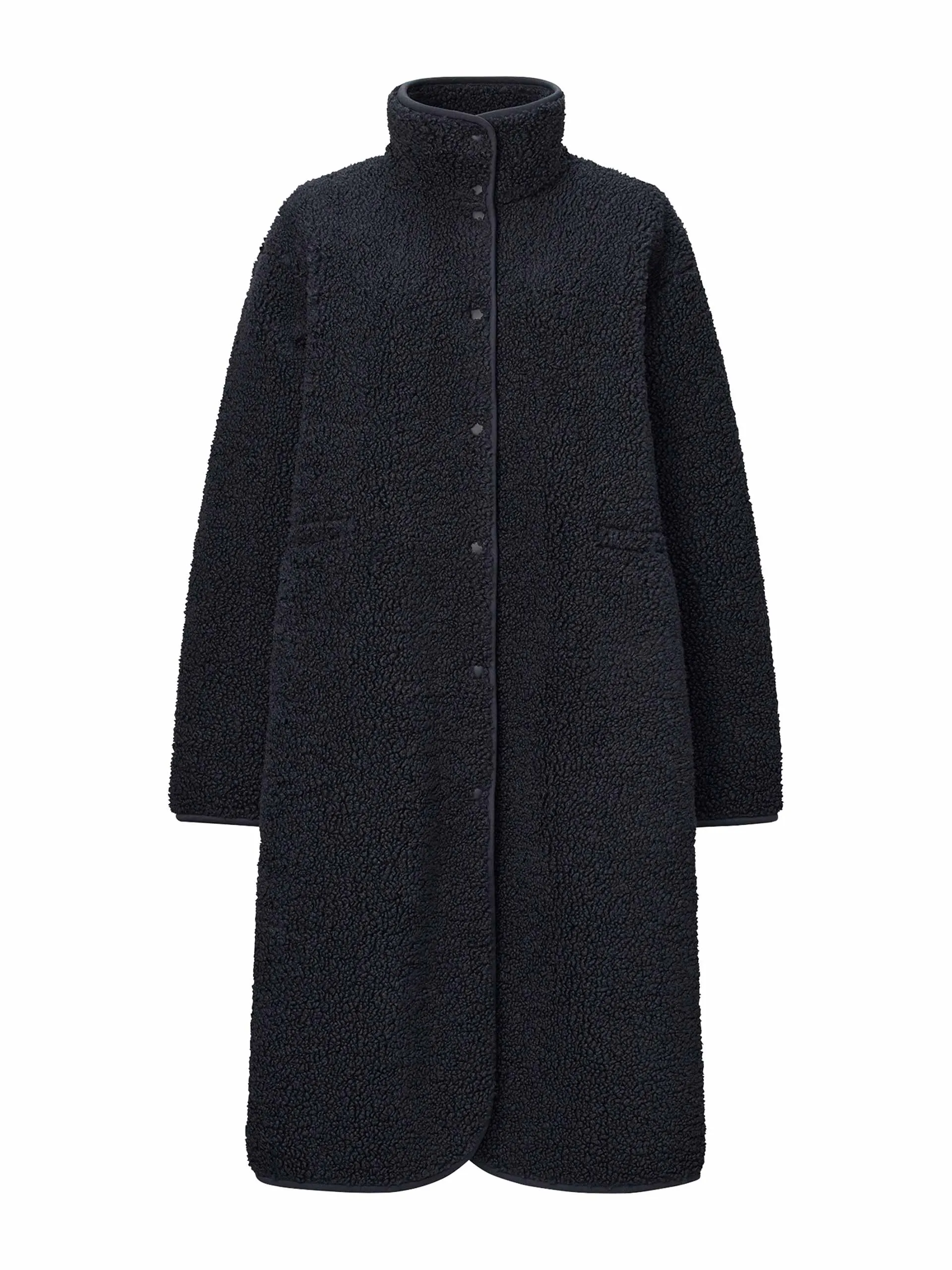 Pile-lined fleece coat