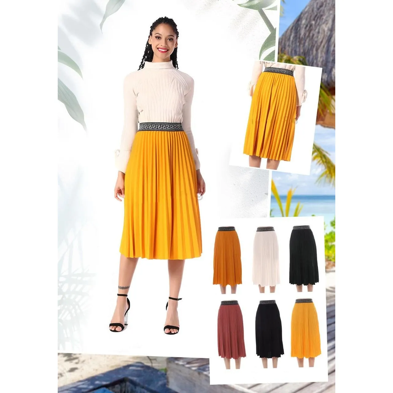 Pleated maxi Skirt 