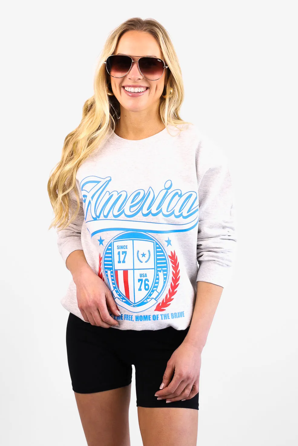 "America" Sweatshirt in Grey