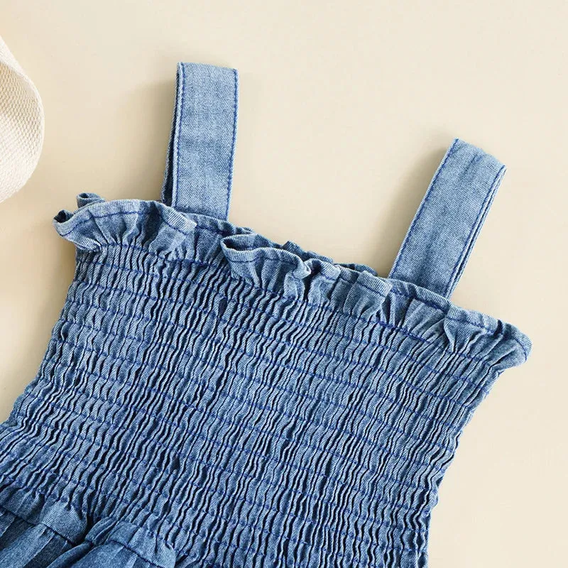 "Denim Cutie" Baby's Summer Romper