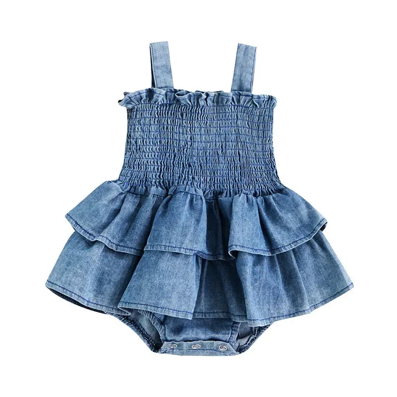 "Denim Cutie" Baby's Summer Romper