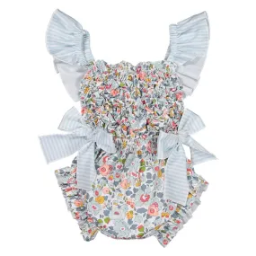 "Les Frills" Little Girls Floral Print Romper