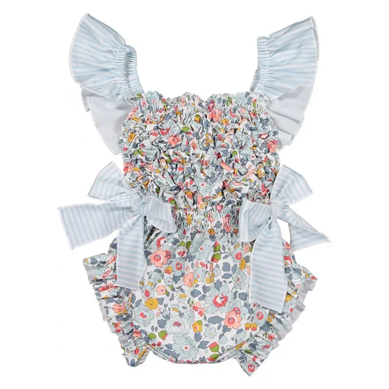 "Les Frills" Little Girls Floral Print Romper