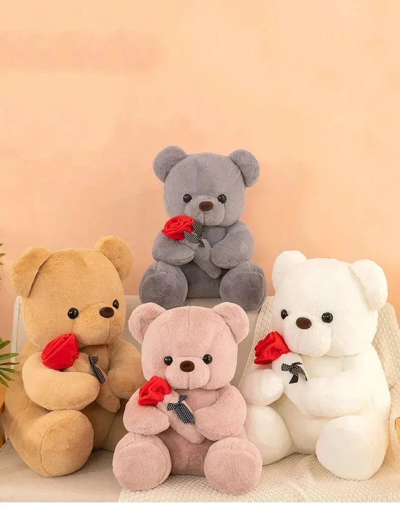 "Valentine's Day Rose Teddy Bear Plush Toy – Perfect Gift for Girls & Loved Ones"