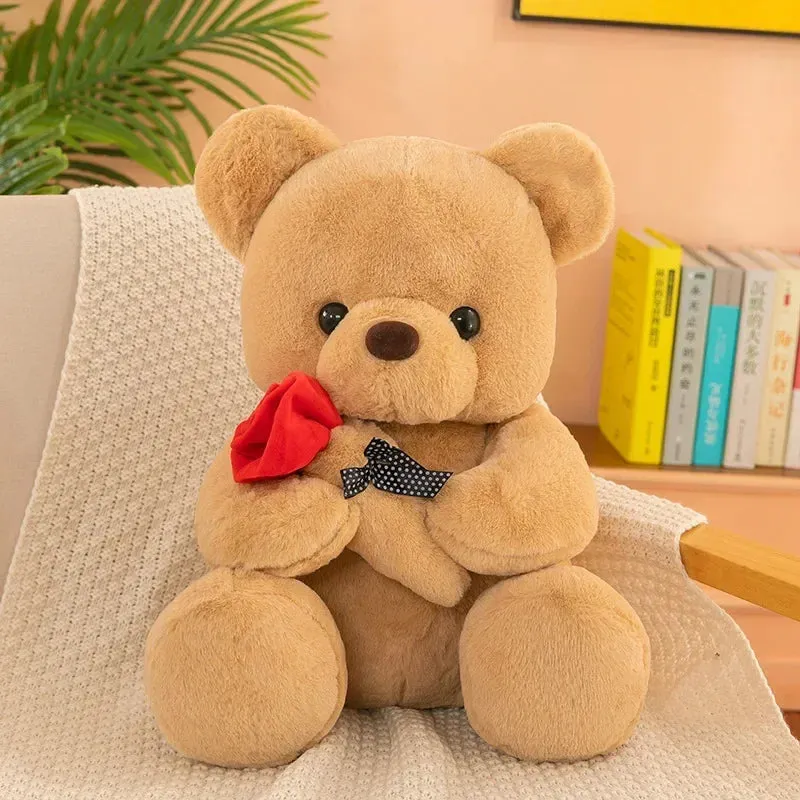 "Valentine's Day Rose Teddy Bear Plush Toy – Perfect Gift for Girls & Loved Ones"