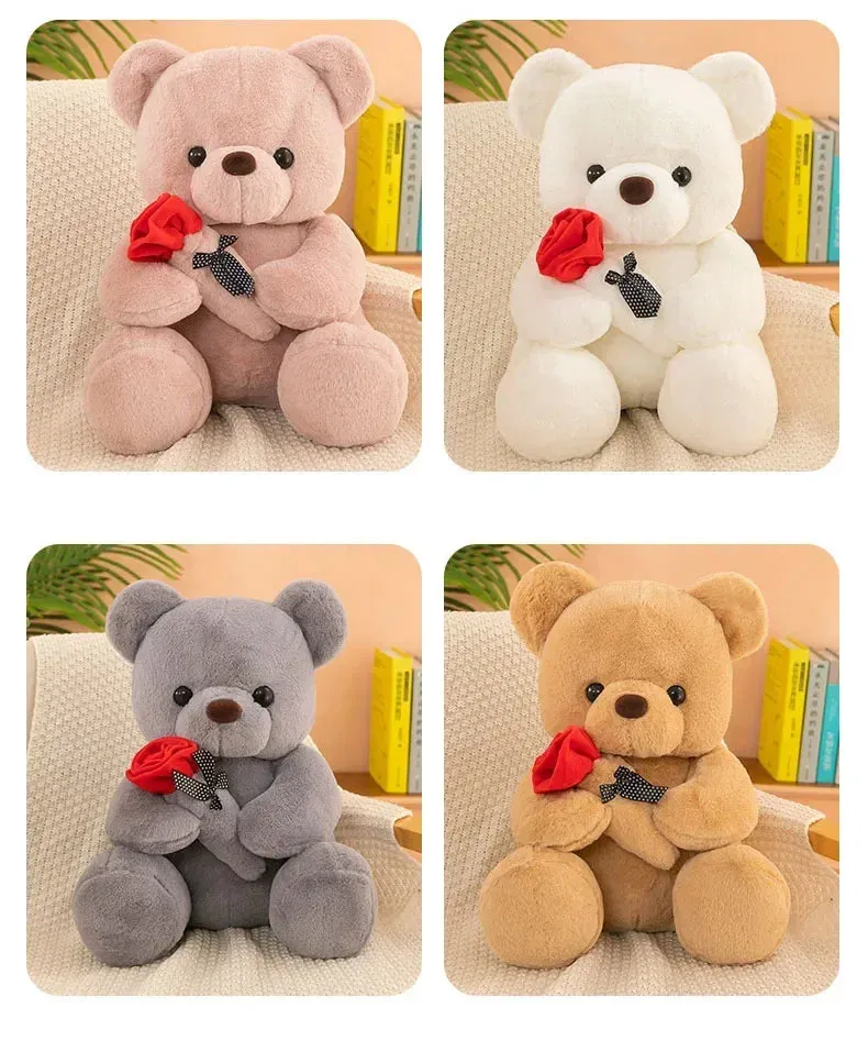 "Valentine's Day Rose Teddy Bear Plush Toy – Perfect Gift for Girls & Loved Ones"