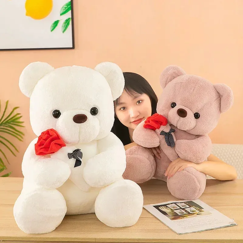 "Valentine's Day Rose Teddy Bear Plush Toy – Perfect Gift for Girls & Loved Ones"