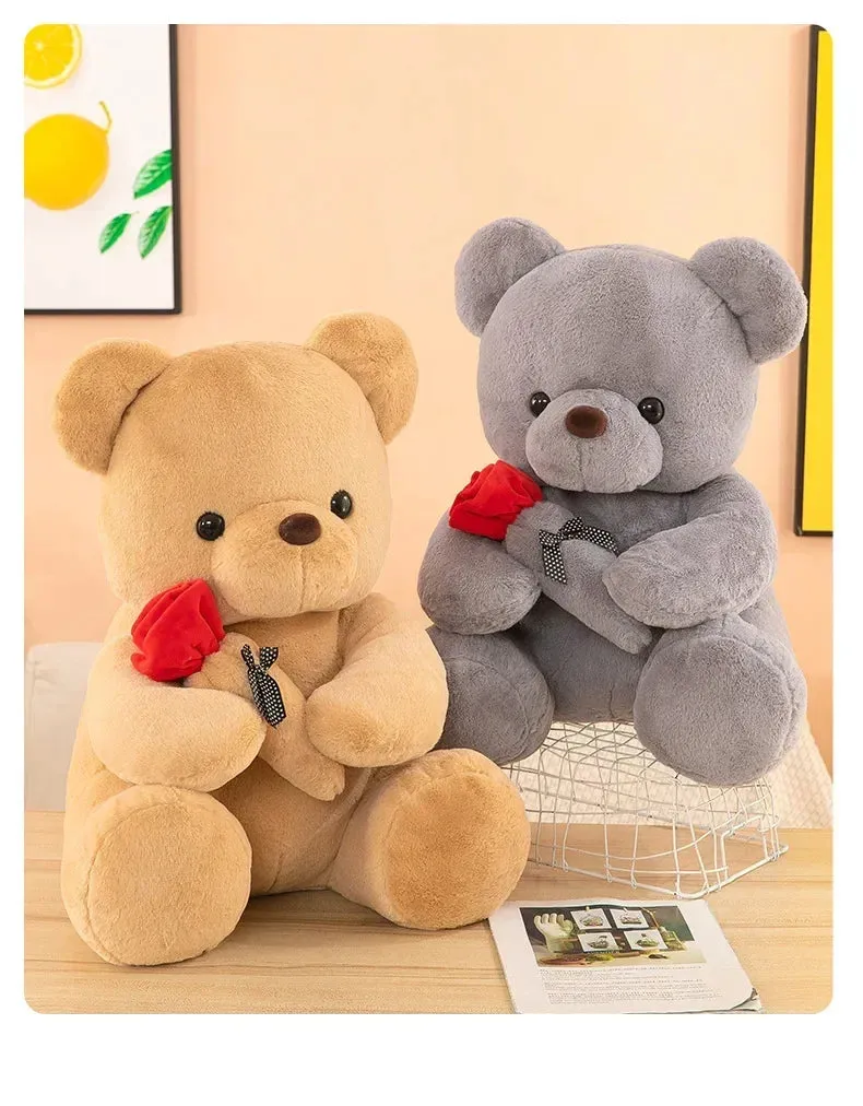 "Valentine's Day Rose Teddy Bear Plush Toy – Perfect Gift for Girls & Loved Ones"