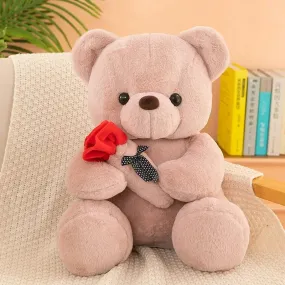 "Valentine's Day Rose Teddy Bear Plush Toy – Perfect Gift for Girls & Loved Ones"