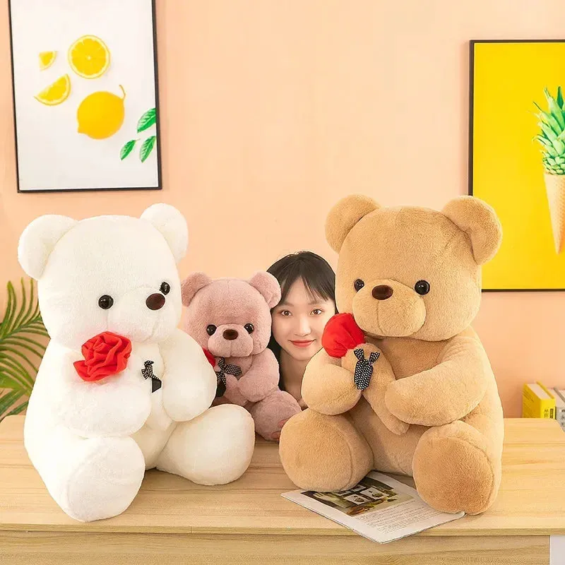 "Valentine's Day Rose Teddy Bear Plush Toy – Perfect Gift for Girls & Loved Ones"