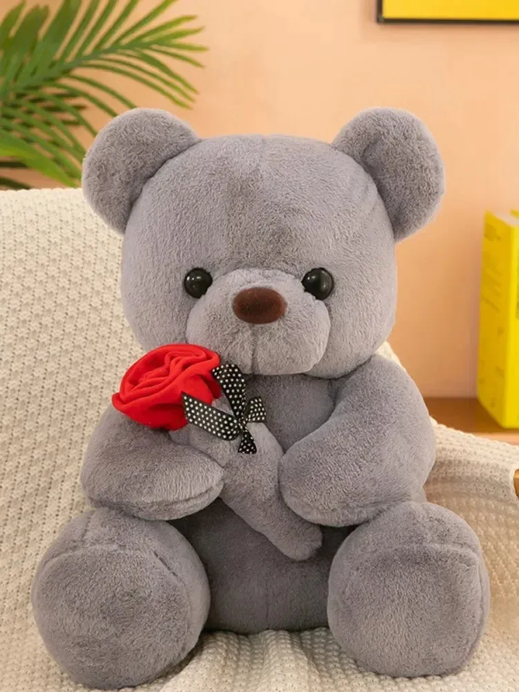 "Valentine's Day Rose Teddy Bear Plush Toy – Perfect Gift for Girls & Loved Ones"