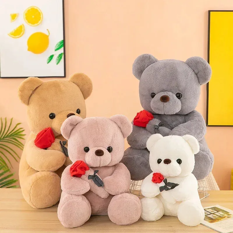 "Valentine's Day Rose Teddy Bear Plush Toy – Perfect Gift for Girls & Loved Ones"