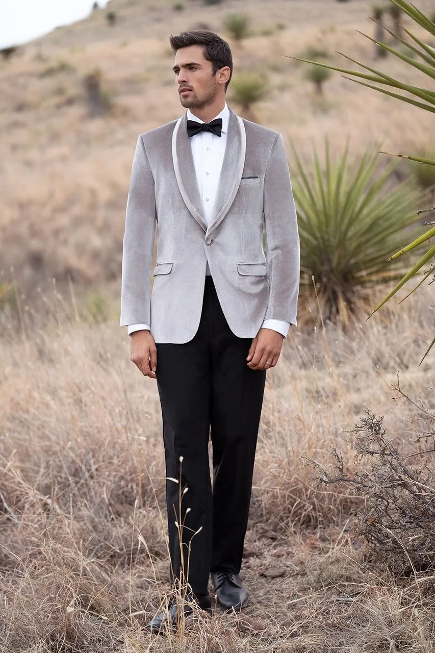 "Venice" Platinum Velvet Dinner Jacket (Separates)