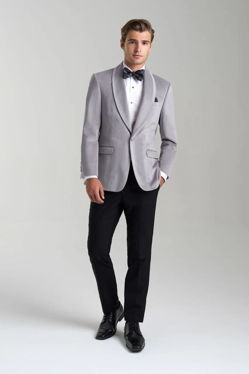 "Venice" Platinum Velvet Dinner Jacket (Separates)