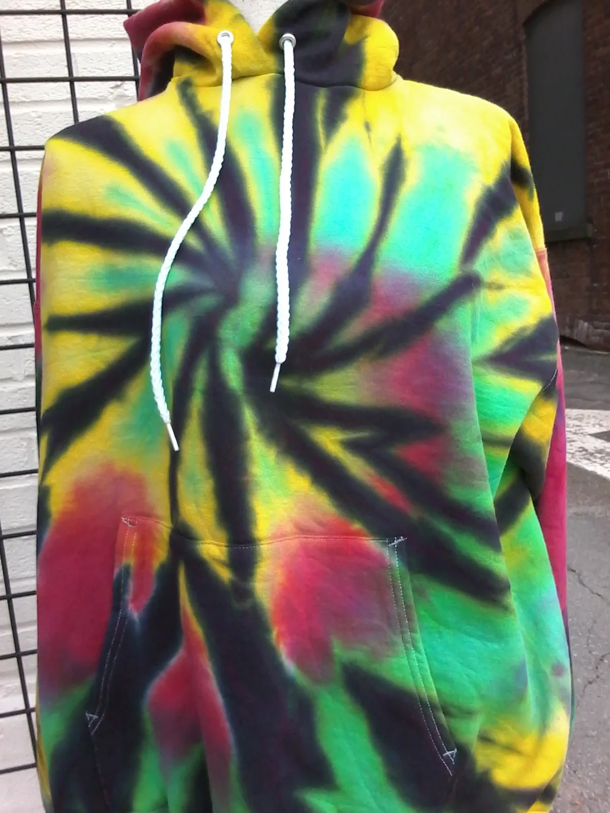 Rasta Color Tie-Dye Pullover Hoodie