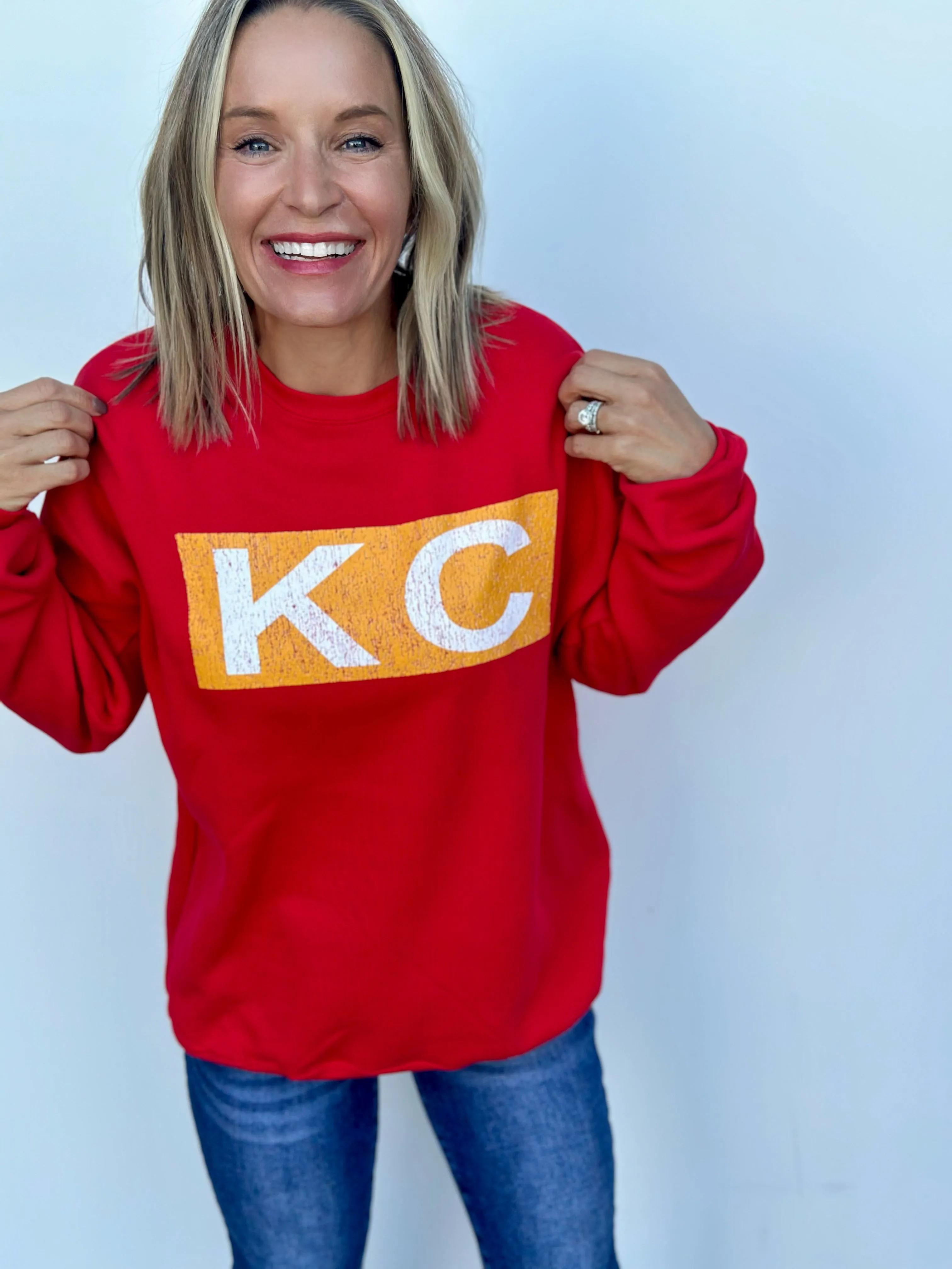 Red KC Bar Crewneck