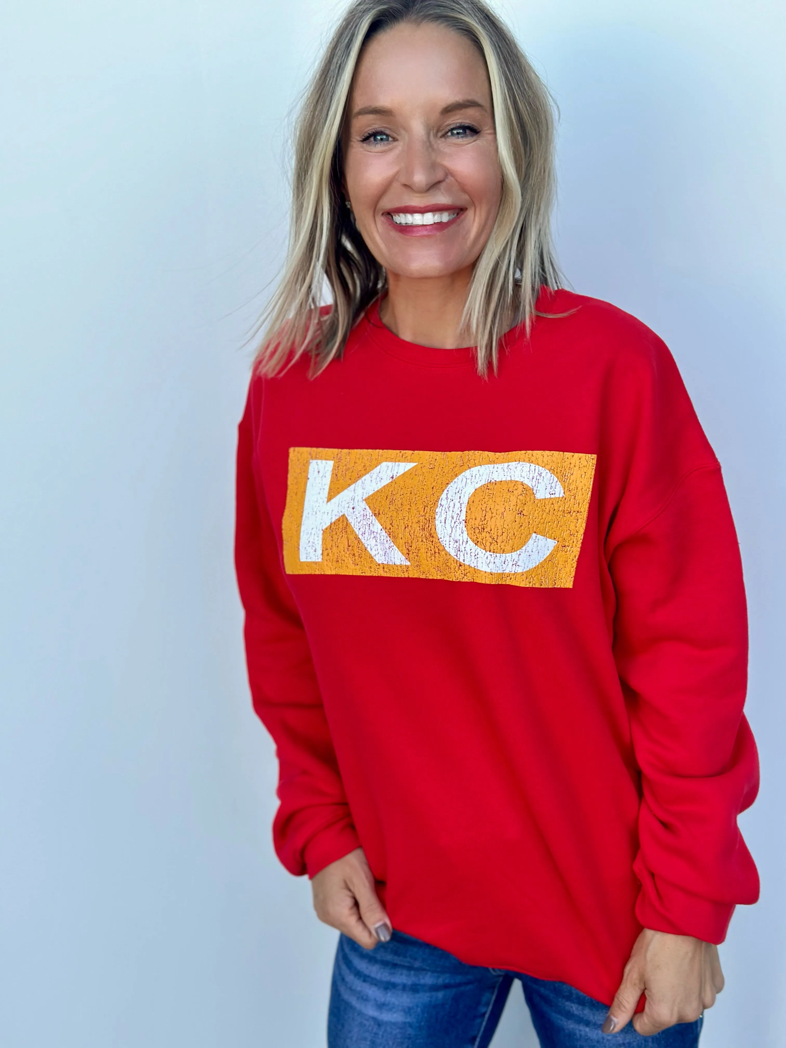 Red KC Bar Crewneck