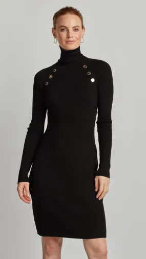 RIB KNIT TURTLENECK CONTOUR DRESS