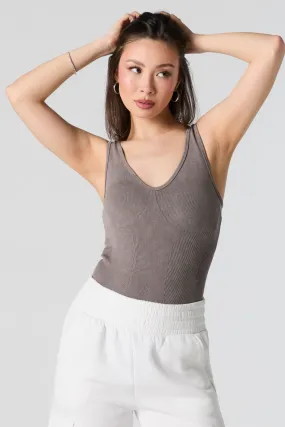 Ribbed Scoop Neck Tank Bodysuit