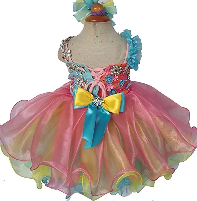 Romantic Toddler/Baby Miss/Infant Baby Doll Pageant Dress With Hair bow