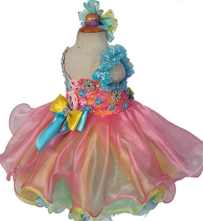 Romantic Toddler/Baby Miss/Infant Baby Doll Pageant Dress With Hair bow