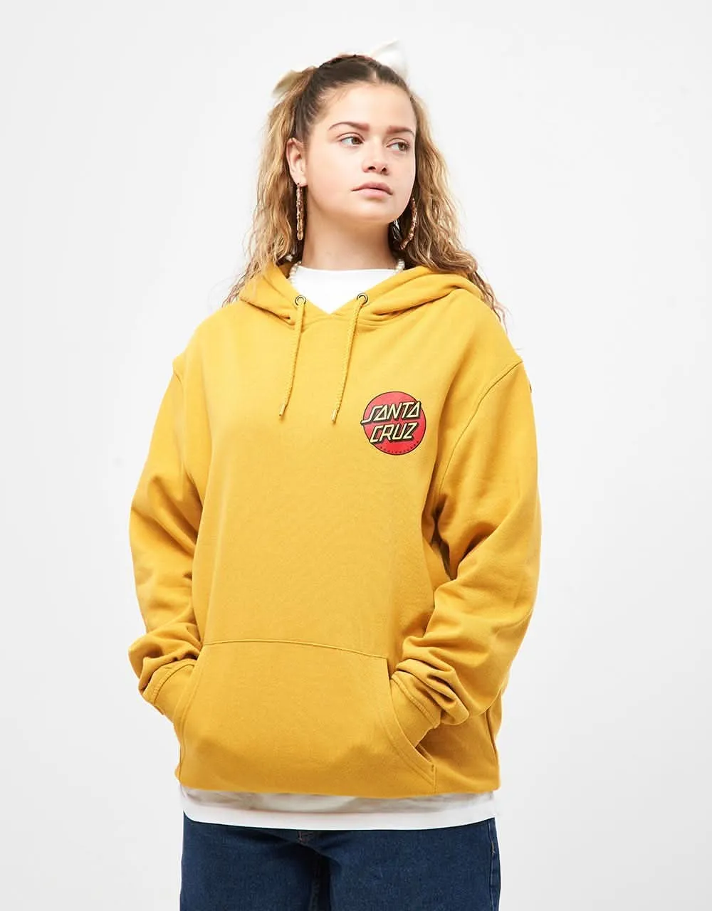 Santa Cruz Classic Dot Chest Pullover Hoodie - Old Gold