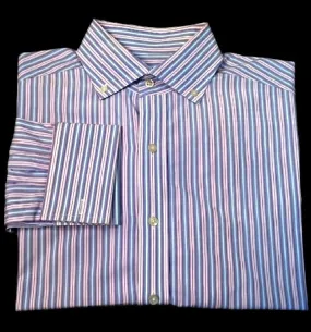 Sean John- Blue/Purple Stripe, FC-BD Dress Shirt- size L (16x34/35)