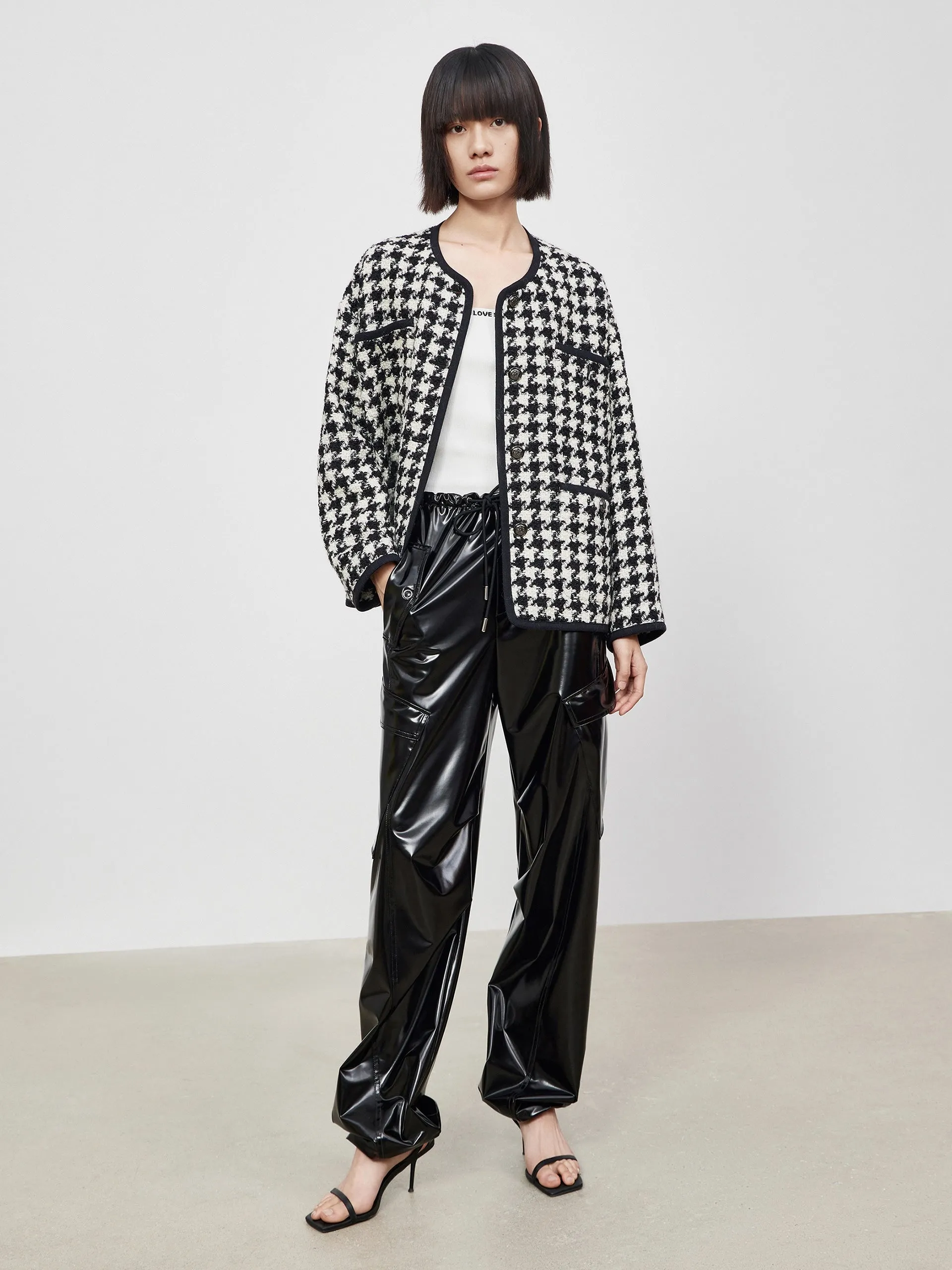 Short Houndstooth Coat