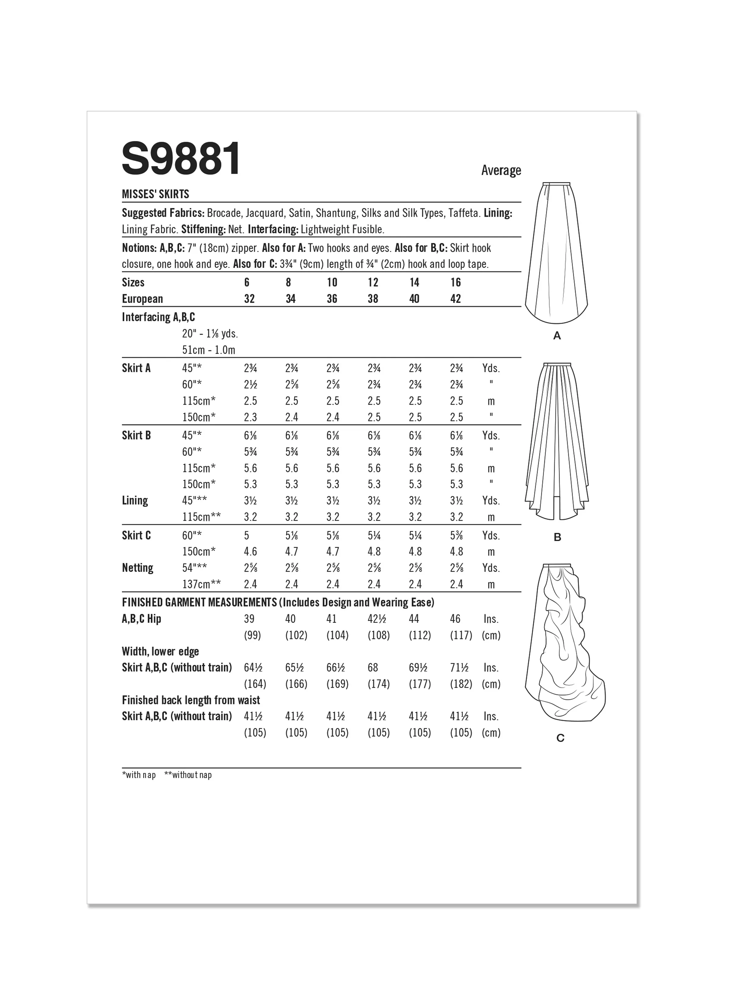 Simplicity Pattern S9881 Misses' Costume