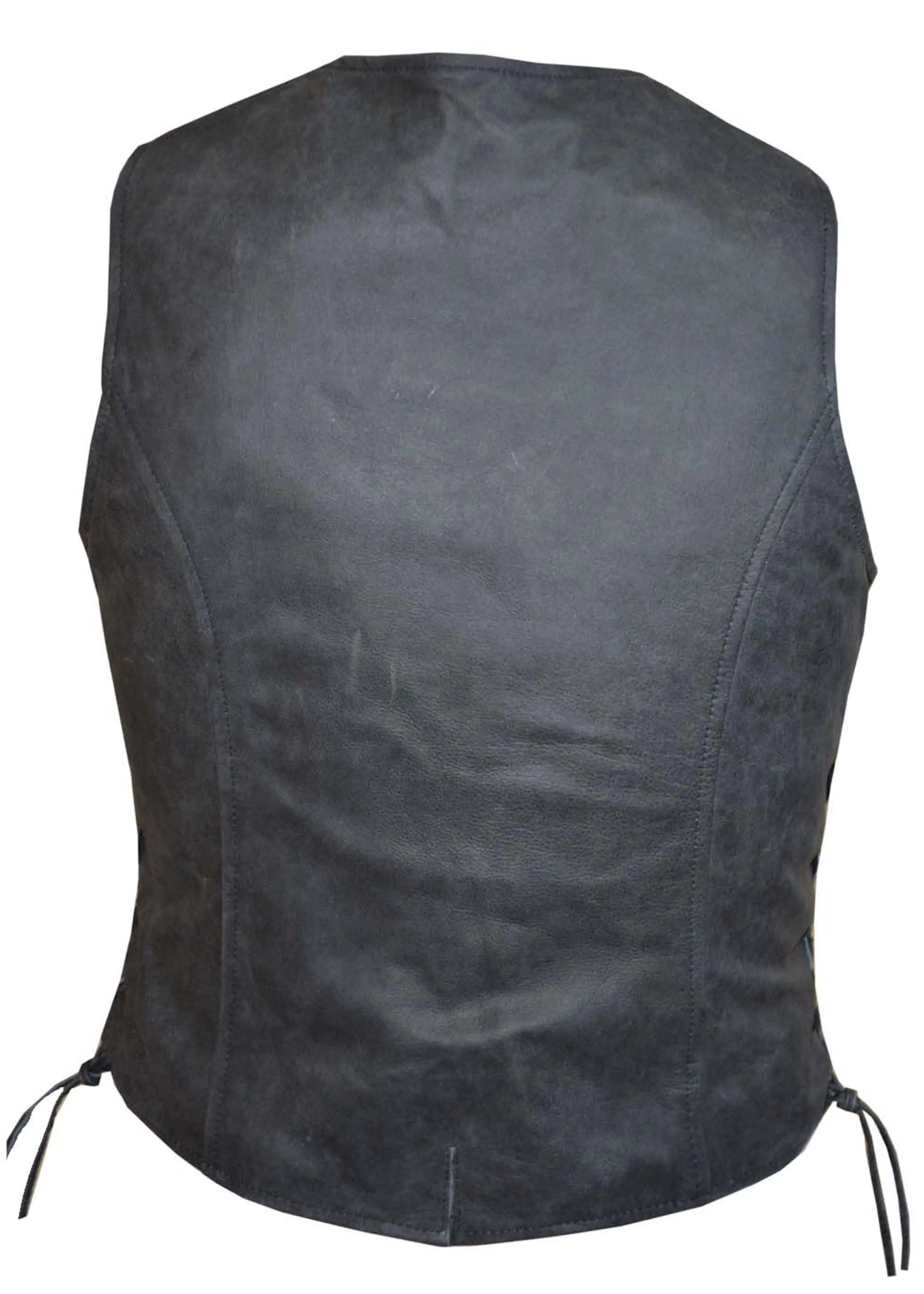 Slate Grey Womens Traditional Side Laced Vest