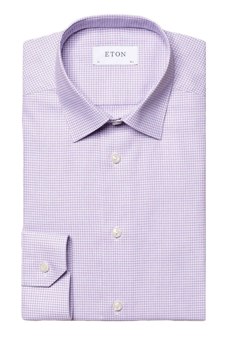 Slim Fit Micro Check Twill Shirt