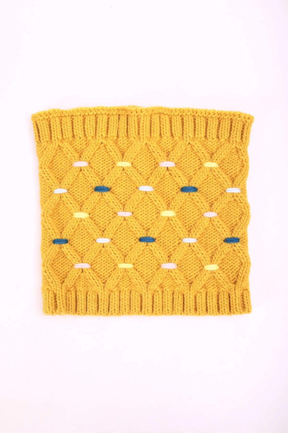 Snood Scarf & Beanie Hat Gift Set in Mustard