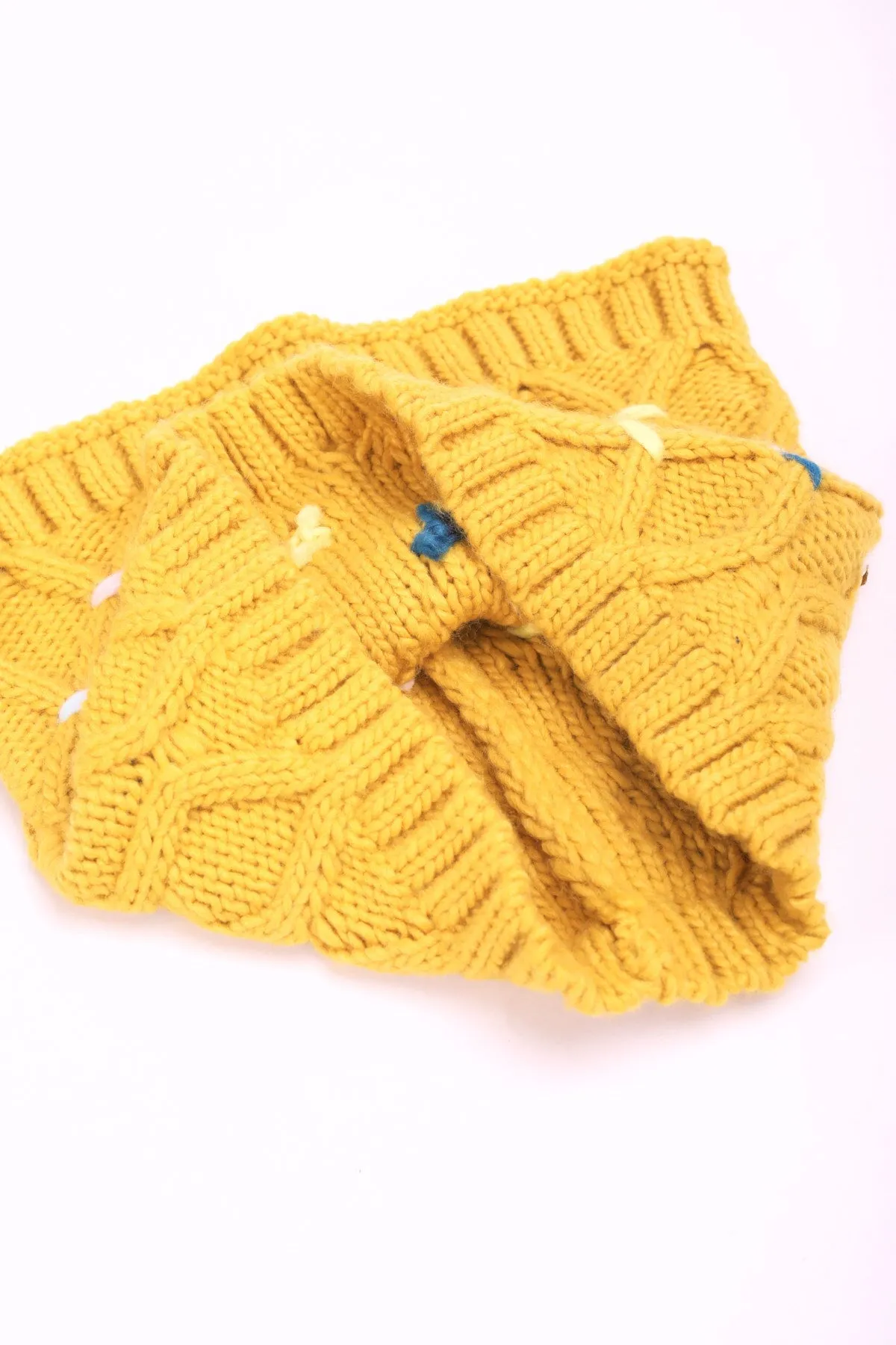 Snood Scarf & Beanie Hat Gift Set in Mustard