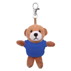 Soft Plush Brown Teddy Bear Keychain with Tee